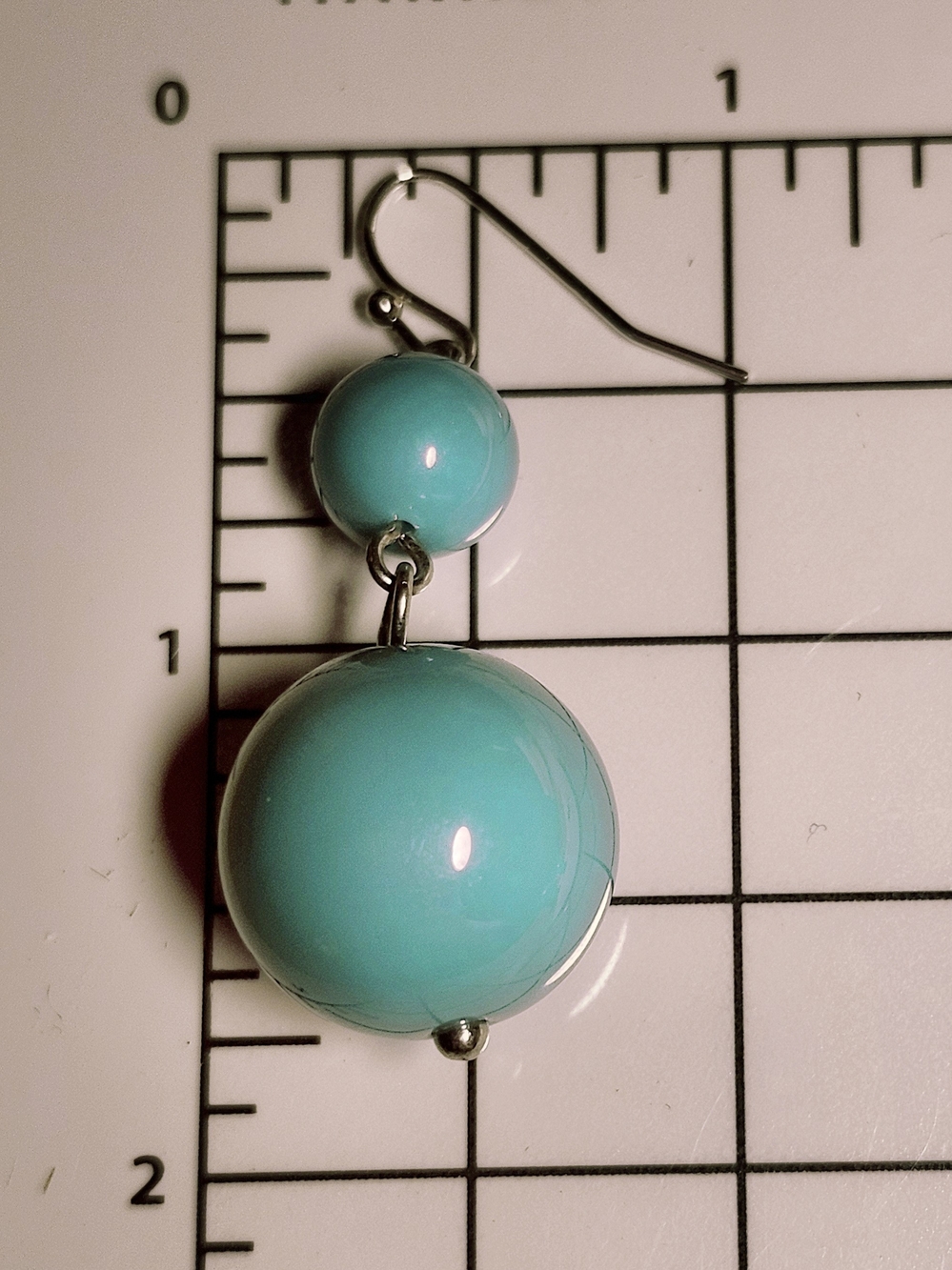 Turquoise Bead Drop Earrings - Women Jewelry, Shepherd's Hook
